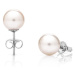Náušnice s pravou perlou Akoya 8 AAA - Bílá / Bílé zlato 14K (585)