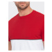 Bílo-červené pánské tričko Ombre Clothing