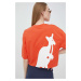 Bavlněné tričko Kangol červená barva, KLEW009-118