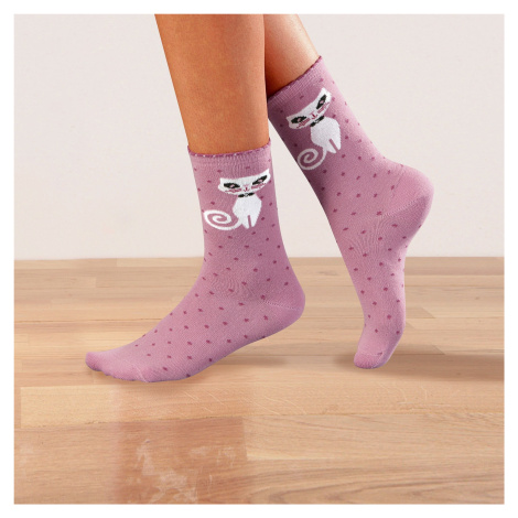 Blancheporte Sada 3 párů originálních ponožek sada růžová