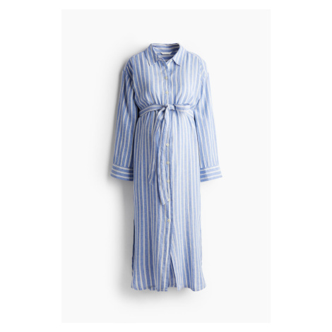 H & M - MAMA Košilové šaty Before & After - modrá H&M