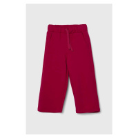 Kalhoty United Colors of Benetton růžová barva, hladké