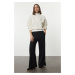 Trendyol Black Thick Inside Fleece Wide Leg Knitted Sweatpants with Side Zipper Detail