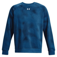 Under Armour RIVAL FLEECE PRINTED CREW Pánská mikina, modrá, velikost