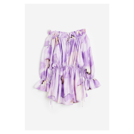 H & M - Oversized šaty's odhalenými rameny - fialová H&M