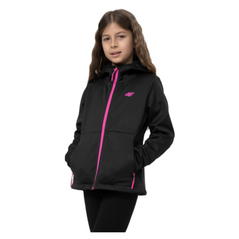 4F JUNIOR-SOFTSHELL JACKET F042-20S-DEEP BLACK Černá