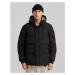 Bershka hooded puffer jacket in black