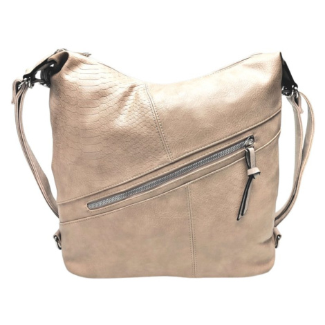 Velký světle hnědý kabelko-batoh z eko kůže Tapple