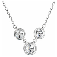 Evolution Group Stříbrný náhrdelník s krystaly Swarovski bílý 32033.1