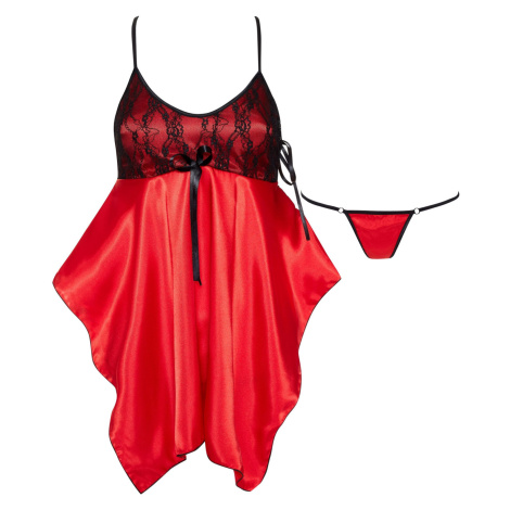 Dámská košilka BN6646 sJulieta Červená s černou - BEAUTY NIGHT Beauty Night Fashion