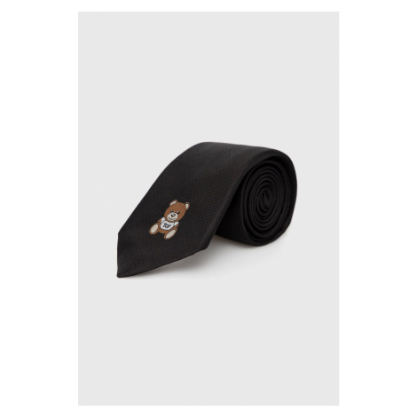 Kravata a kapesníček Moschino černá barva