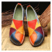 Barevné dámské boty kožené patchwork mix