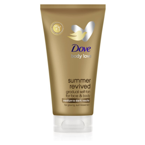 Dove Summer Revived samoopalovací mléko na obličej a tělo odstín Medium to Dark 75 ml