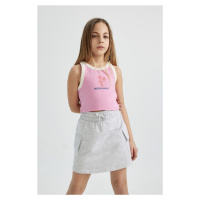 DEFACTO Girl's Crew Neck Printed Undershirt