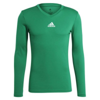 adidas TEAM BASE LONG SLEEVE TEE Pánské fotbalové triko, zelená, velikost