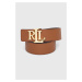 Oboustranný kožený pásek Lauren Ralph Lauren dámský, hnědá barva, 412912040