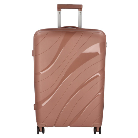 Cestovní plastový kufr Voyex velikosti L, růžová zlatá Ormi