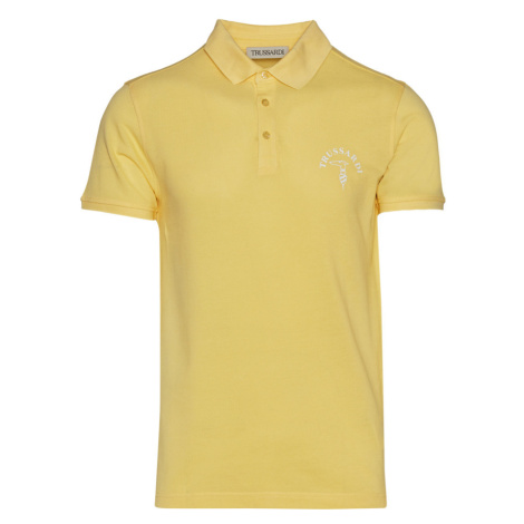 Polokošile trussardi polo printed logo cotton piquet žlutá