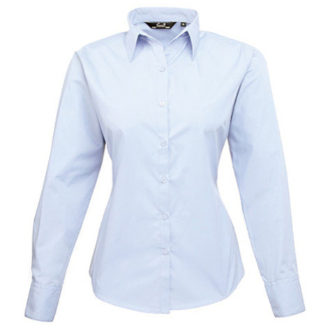 Premier Workwear Dámská košile s dlouhým rukávem PR300 Light Blue -ca. Pantone 2708