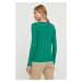 Bavlněné tričko s dlouhým rukávem United Colors of Benetton zelená barva