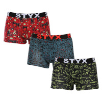 3PACK pánské boxerky Styx art sportovní guma vícebarevné (3G12612)