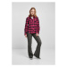 Ladies Turnup Checked Flanell Shirt - wildviolet/black