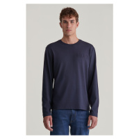 TRIČKO GANT EMBOSSED LS TSHIRT EVENING BLUE