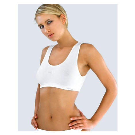 Dámská podprsenka se širokými ramínky, bez kostice, bezešvé, MicroBavlna 07005P - bílá