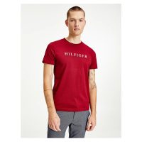 Červené pánské tričko s nápisem Tommy Hilfiger