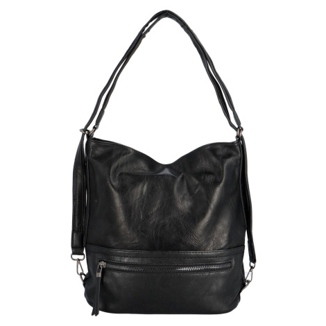Dámský praktický koženkový kabelko-batoh Paloma,  černá ROMINA & CO