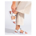 Pk Pěkné sandály dámské bílé bez podpatku ruznobarevne