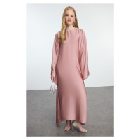 Trendyol Satin Woven Evening Dress with Dusty Rose Stone Accessories