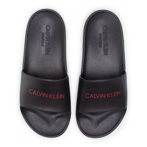 Calvin Klein - Výprodej pantofle dámské (černo-červená) - Calvin Klein