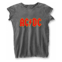 AC/DC tričko, Logo Burn Out Girly Grey, dámské