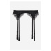 H & M - Podvazkový pás's krajkovým lemem - černá