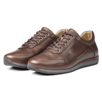 Ducavelli Lion Point Men's Casual Shoes From Genuine Leather With Plush Sheepskin Brown.