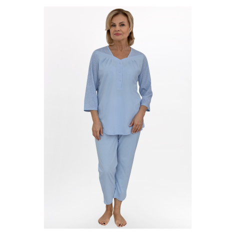 Dámské pyžamo Martel Rozálie - bavlna Modrá