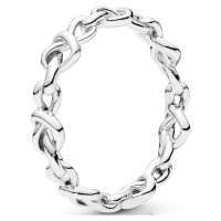 Pandora Stříbrný prsten Propletená srdce 198018 50 mm