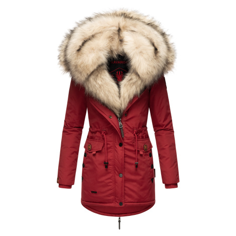 Dámská zimní bunda s kožíškem Sweety Navahoo - BLOOD RED