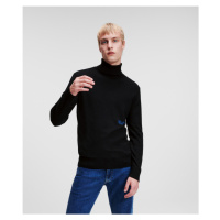 Svetr karl lagerfeld jeans klj lightweight turtleneck černá