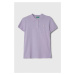 Dětské polo tričko United Colors of Benetton fialová barva, s límečkem