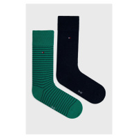 Ponožky Tommy Hilfiger 2-pack pánské, zelená barva, 100001496