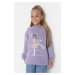 Trendyol Lilac Ballerina Patterned Girl Knitwear Sweater