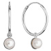 Evolution Group Elegantní stříbrné kruhy s říčními perlami 21065.1