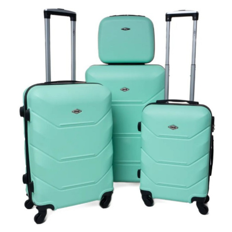 Rogal Zelená sada 4 luxusních skořepinových kufrů "Luxury" - S (20l), M (35l), L (65l), XL (100l