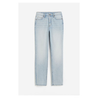 H & M - Slim Straight High Jeans - modrá