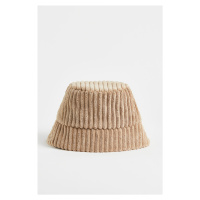 H & M - Manšestrový klobouk bucket - béžová