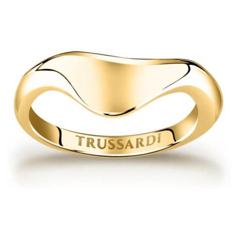Trussardi Moderní pozlacený prsten z oceli T-Design TJAXA07