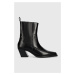Kožené kotníkové boty Vagabond Shoemakers ALINA dámské, černá barva, na podpatku, 5421.201.20