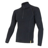 Sensor Merino DF zip - Pánské dl. rukáv Černá